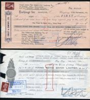 HONG KONG 1967/68 CHEQUES WITH STAMPS - Andere & Zonder Classificatie