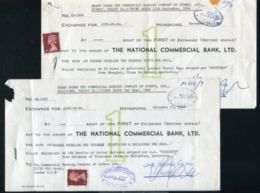 HONG KONG STAMP DUTY QUEEN ELIZABETH CHEQUES VALUES TO $4 - Lettres & Documents