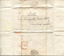 IRELAND DUBLIN 1830 MASONIC CURVED DIAGONAL DUBLIN POSTMARK - ...-1840 Precursori