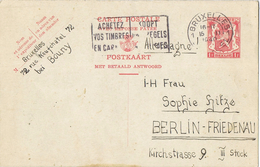 24234. Entero Postal BRUXELLES (Belgien) 1940. Slogan Timbres - International Reply Coupons