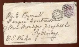 GB QV 1884 6d ON 6d TO AUSTRALIA - Postmark Collection