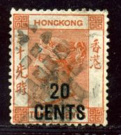 HONG KONG USED IN STRAITS SETTLEMENTS QV 20 CENTS - Usados