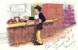T2/T3 Free Lunch, I Miss The Home Cooking. American Humorous Postcard (EK) - Unclassified
