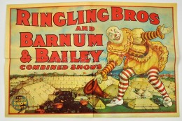 Ringling Bros And Barnum & Bailey Combined Show, Cirkuszi Plakát Reprint, Hajtott, 43×63 Cm - Other & Unclassified