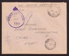 BRITISH FORCES GAZA WW2 1943 CENSORS EGYPT - Postmark Collection