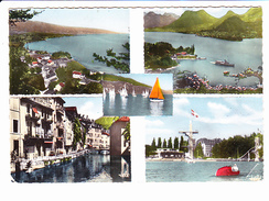 Delcampe - DUINGT-TALLOIRES (74) Vieux Quartiers, La Plage D'Annecy, Plongeoir, Pédalos, Voiliers, Ed. Télé 1962 - Duingt