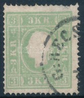 O 1858 3kr Zöld (20.000) (pici Elvékonyodás / Thin Paper) - Other & Unclassified