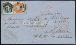 1862 10kr + 15kr Levélen Pozsonyból Párizsba, Ritka Postatörténeti Darab - Other & Unclassified