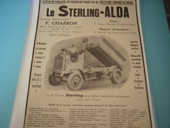 ANCIENNE PUBLICITE CAMION LE STERLING-ALDA 1916 - Camion