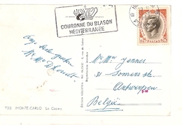 Monaco & Monte Carlo Casino, Monaco To Antwerp Belgium 1965 (722) - Cartas & Documentos