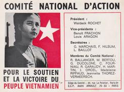 POLITIQUE . RARE Carte D' Adhérent (8,5x11,5) Comité Nal D' Action SOUTIEN & VICTOIRE Du PEUPLE VIETNAMIEN ( Noves13) - Autres & Non Classés