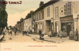VILLIERS-SAINT-GEORGES ROUTE DE PROVINS ANIMEE CARTE TOILEE 77 - Villiers Saint Georges