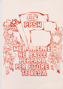 CPM 10X15 ALBANIE  PSH  "ME PARTINE NE BALLE PERPARA PER FITORE TE REJA "Affissu Di Zamir Mati 1977. "Avec Le P.T.A." - Political Parties & Elections