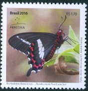 BRAZIL 2016  -  BRAZILIAN BUTTERFLIES - PARIDES BUNICHUS BUNICHUS  - MINT - Nuevos