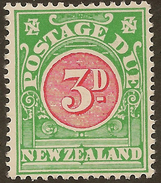 NZ 1902 3d Postage Due SG D32 HM #ZS444 - Segnatasse