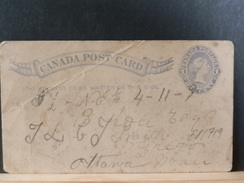 68/719  CP  CANADA  VERSO PIQUAGE PRIVE - 1860-1899 Regno Di Victoria