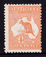 Australia 1913 Kangaroo 4d Orange 1st Watermark MH - Listed Variety - Nuevos