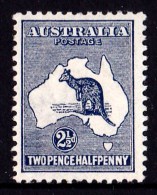 Australia 1913 Kangaroo 21/2d Indigo 1st Watermark MH - Ongebruikt