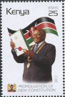 KE0044  Kenya 2011 President Mwai Kibaki, National Flag National Emblem 1v MNH - Kenia (1963-...)