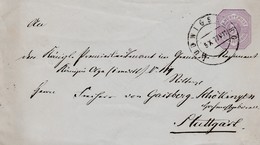 Allemagne Wurtemberg Entier Postal 1877 - Andere & Zonder Classificatie