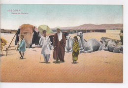 CPA.Egypte.Assouan.1914.Maison De Bicharin.animé Personnages Dromadaires - Aswan