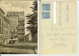 Freiberg: Bahnhofstrasse. Postcard Cm 10,5x15 Travelled 1965 - Freiberg (Sachsen)