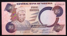 550-Nigeria Billet De 5 Naira 1984 DI22 Sig.9 - Nigeria