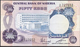 NIGERIA P14f 50 KOBO 1973  A/84  Signature 6 XF - Nigeria