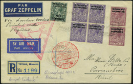 Lettre Zeppelin SAF Chicagofahrt 1933, LR De Tetuan 19 Sp 1933 Pour Pernambuco, Au Cerso Cachet Rouge... - Autres & Non Classés