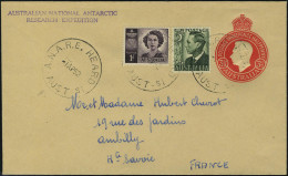 Lettre N° 155 + 173C,  Sur EP à 3 1/2p, Càd ANARE Heard Is Autr. 1 Ap 52, Cachet Australian... - Autres & Non Classés