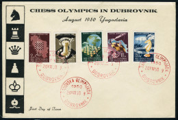 Lettre N° 549/53, Championnats Du Monde D'échecs, La Série Sur Enveloppe Officielle, Càd... - Other & Unclassified