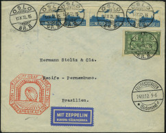 Lettre Zeppelin 9è SAF 1932 Pour Récife Pernambuco, Càd De Transit Friedrichshafen 24.10.32 Et... - Altri & Non Classificati