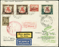 Lettre ZEPPELIN 6ème S.A.F. 1932. L.R. De Kaunas (10.IX.32), Pour Recife-Pernambuco. Au Verso CàD De... - Altri & Non Classificati