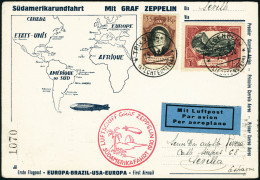 Lettre Zeppelin SAF 1930. C.P. Illustrée SAF CàD Triesenberg 15.V.30, Pour Séville (Espagne).... - Autres & Non Classés