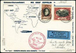 Lettre Zeppelin SAF 1930. C.P. Illustrée SAF CàD Triesenberg 15.V.30, Pour Séville (Espagne).... - Altri & Non Classificati