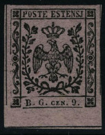 Neuf Avec Charnière N° 2, 9c Lilas Gris, Bdf, Superbe, Signé Fiecchi, Sassone BG 2 : 1200 € - Autres & Non Classés