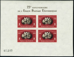 Neuf Sans Charnière N°90. UPU 1949. Bloc Feuillet Dentelé + Non Dentelé T.B. - Autres & Non Classés