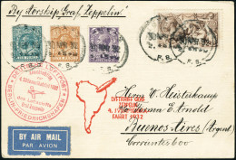 Lettre Zeppelin 4è SAF 1932. C.P. Avec CàD 30 Apr 32, Pour Buenos-Aires. Cachet Illustré... - Sonstige & Ohne Zuordnung