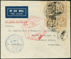 Lettre Zeppelin. 1er SAF 1933. Lettre By Air Mail. CàD London 5 My 33. Cachet Illustré... - Autres & Non Classés