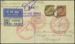 Lettre Zeppelin 5 SAF 1932 Pour Recife Pernambuco, Càd De Transit De Berlin 26.8.32, Arrivée... - Autres & Non Classés