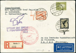 Lettre N°31 + 34 + Timbre Poste N°402A S/L.R. De Berlin (28.8.32). 5è SAF 1932, Pour La Paz... - Autres & Non Classés