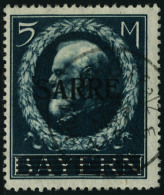 Oblitéré N° 30, 5m Bleu Variété Petit A, Rare, T.B. Signé Brun, Michel 30V - Altri & Non Classificati