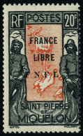 Neuf Avec Charnière N° 285, 20c Noir Et Rouge Orange, France Libre, T.B. - Altri & Non Classificati