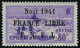 Neuf Sans Charnière N° 219, 80c  Noel Noir, T.B. - Other & Unclassified