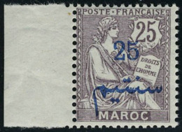 Neuf Sans Charnière N° 45b,25c Sur 25c Violet Brun Sans Surcharge Protectorat Français, Bdf, T.B.... - Other & Unclassified