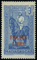 Neuf Sans Charnière N° 243, 3c Bleu France Libre, T.B. Maury - Other & Unclassified