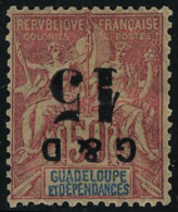 Neuf Avec Charnière N° 47F, 15 Sur 50c Surcharge Renversée T.B. Signé Brun - Other & Unclassified