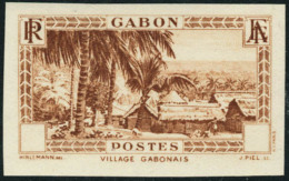 Neuf Sans Charnière Type Village Gabonais Brun-jaune. Sans Valeur Dans Le Cartouche. Non Dent. T.B. - Autres & Non Classés