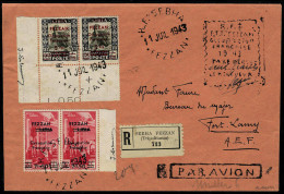 Lettre N° 7, Paire Hor., Cdf + N° 2 En Paire Hor. Sur LR De Sebha 11 Juillet 1943, Cachet RF PTT Fezzan... - Autres & Non Classés