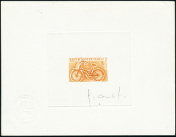 N° 230. 75f Cycle Hirondelle - épreuve D'artiste En Orange, Signée Avec Cachet à Sec. T.B. - Sonstige & Ohne Zuordnung